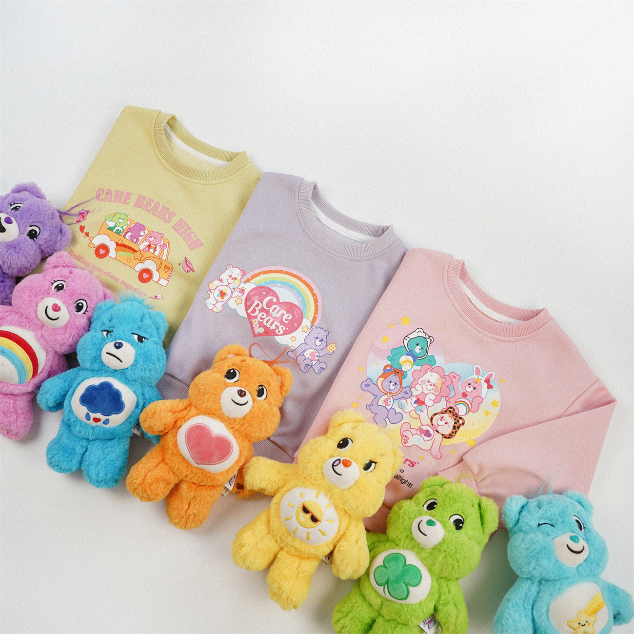 Cute Cartoon Children's Sweatshirt For Girls In Natural Pink, Cotton Blends Fabric With Printing, Pullover Style