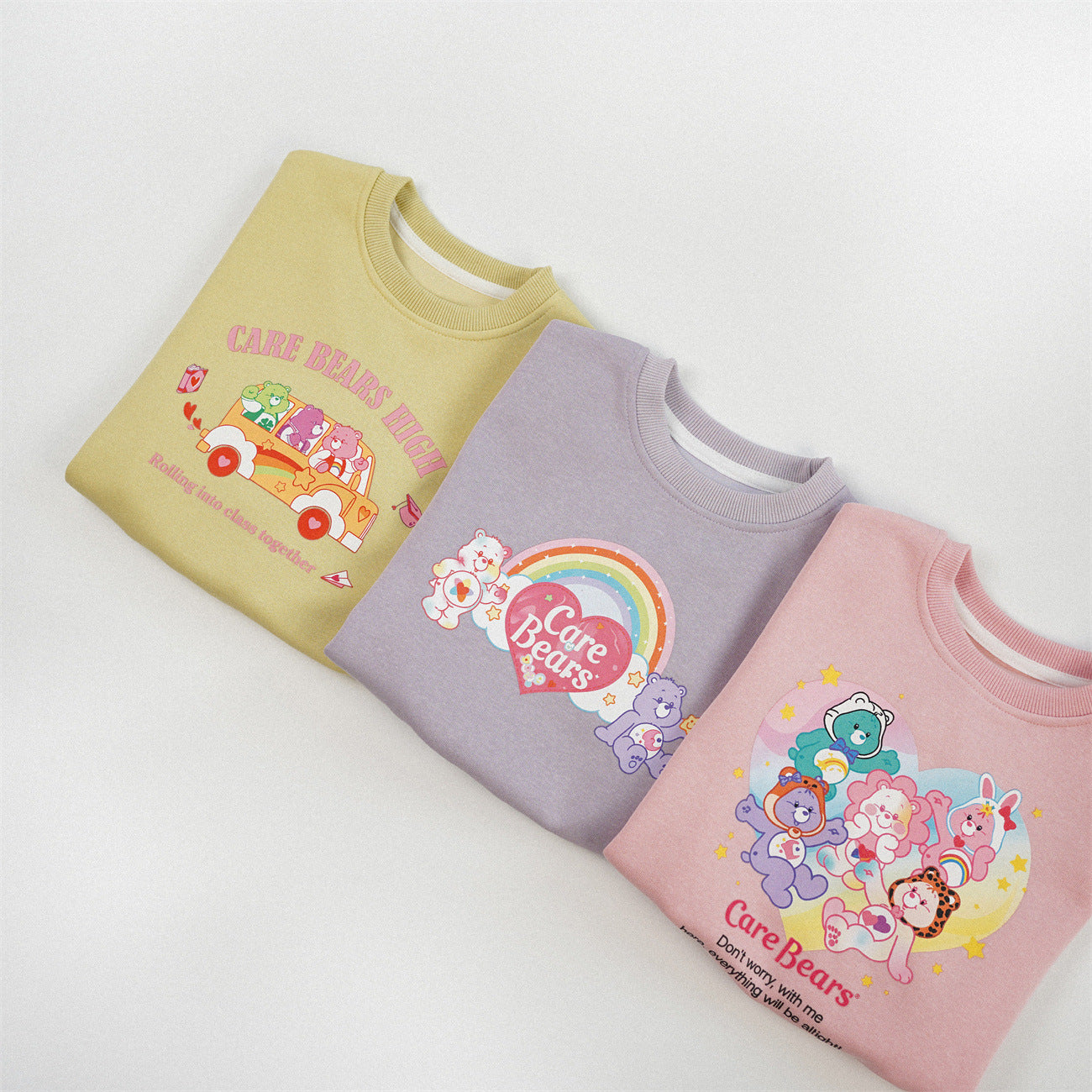 Cute Cartoon Children's Sweatshirt For Girls In Natural Pink, Cotton Blends Fabric With Printing, Pullover Style