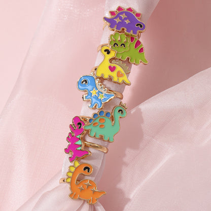 Cartoon Style Dinosaur Alloy Ring For Girls, Perfect For Anniversary Gifts In Children's Jewelry