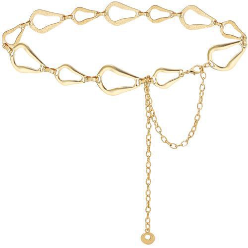 Simple Style Geometric Metal Waist Chain With Smooth Surface Finish In Silver, Unisex Design