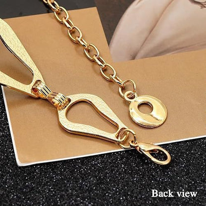 Simple Style Geometric Metal Waist Chain With Smooth Surface Finish In Silver, Unisex Design