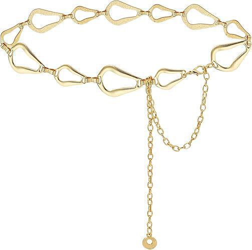 Simple Style Geometric Metal Waist Chain With Smooth Surface Finish In Silver, Unisex Design