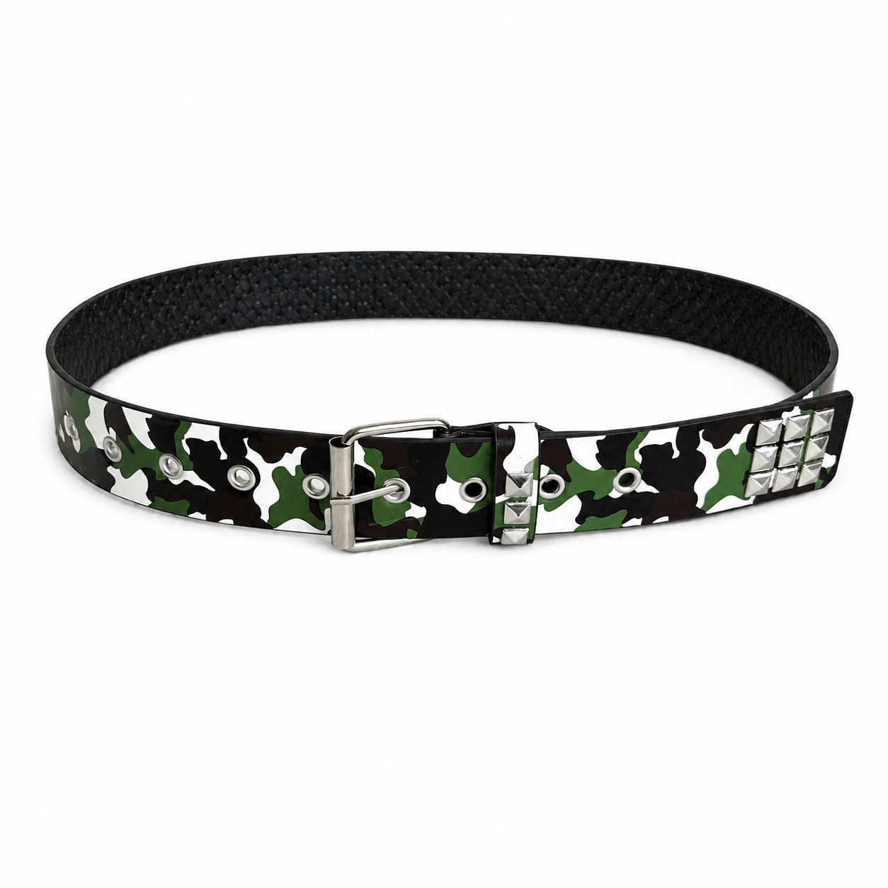 Punk Camouflage PU Leather Belt With Embossing And Alloy Pin Buckle For Stylish Casual Wear