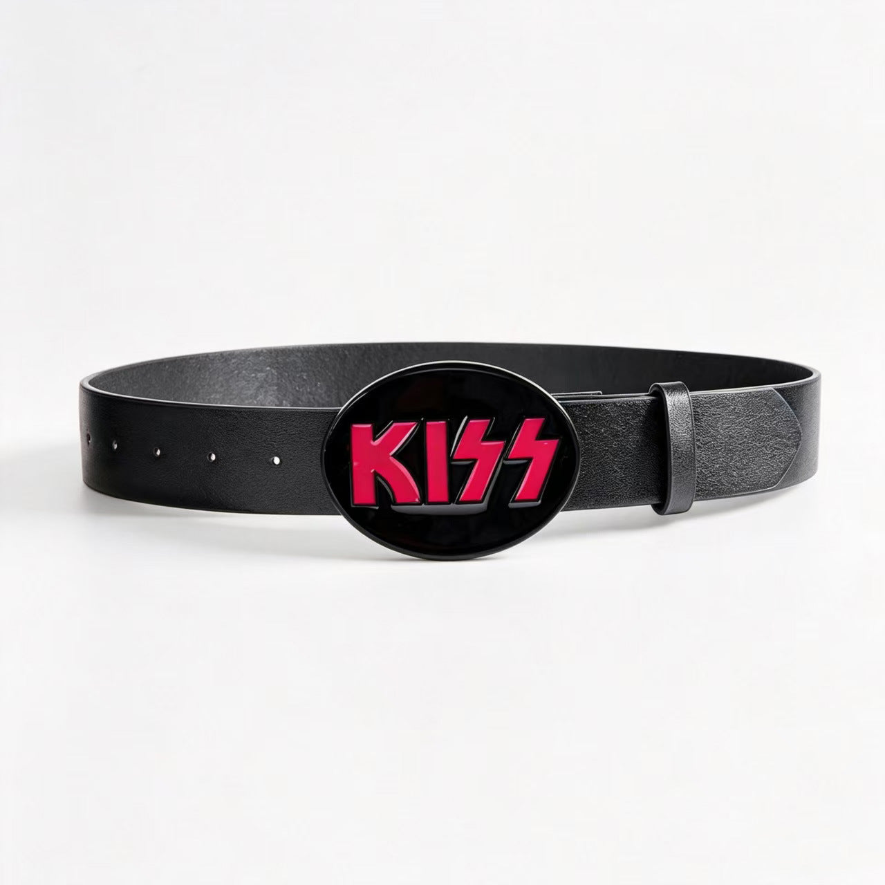 Unisex Rock Style PU Leather Belt With Smooth Finish And Alloy Buckle