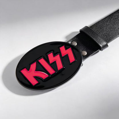 Unisex Rock Style PU Leather Belt With Smooth Finish And Alloy Buckle