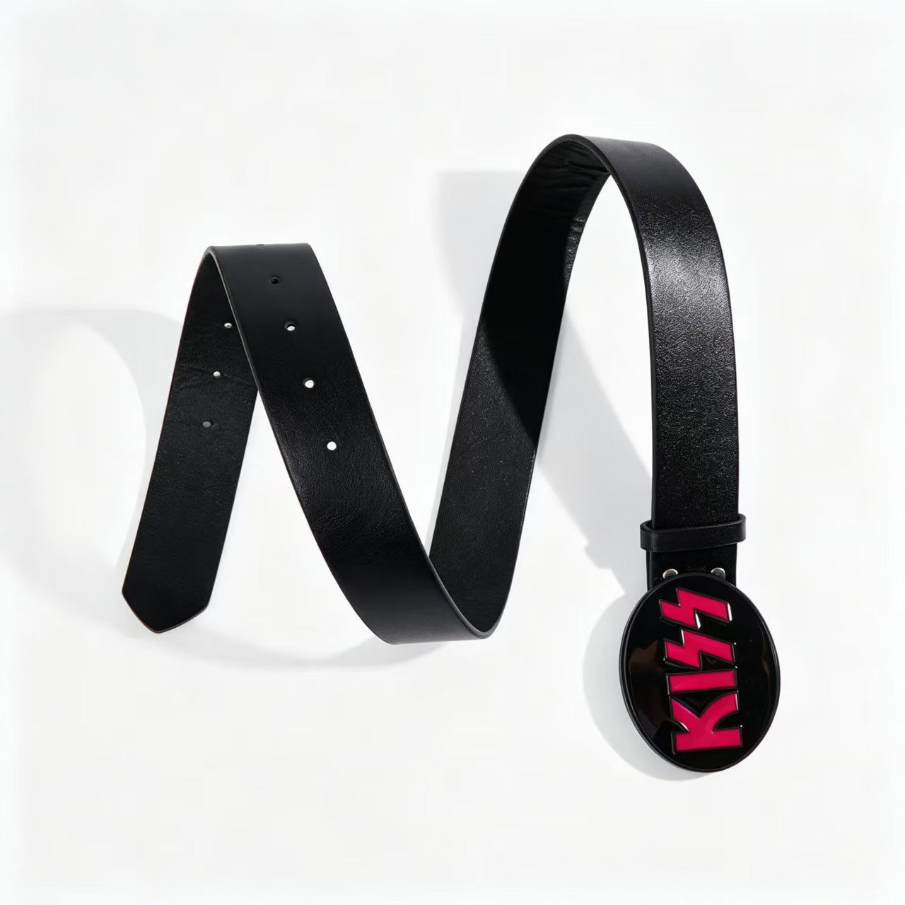 Unisex Rock Style PU Leather Belt With Smooth Finish And Alloy Buckle