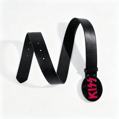Unisex Rock Style PU Leather Belt With Smooth Finish And Alloy Buckle