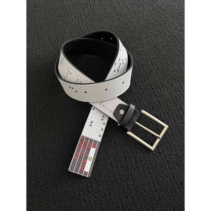 Men's Punk Style Belt With Zinc Alloy Pin Buckle Featuring Printing Surface Finish