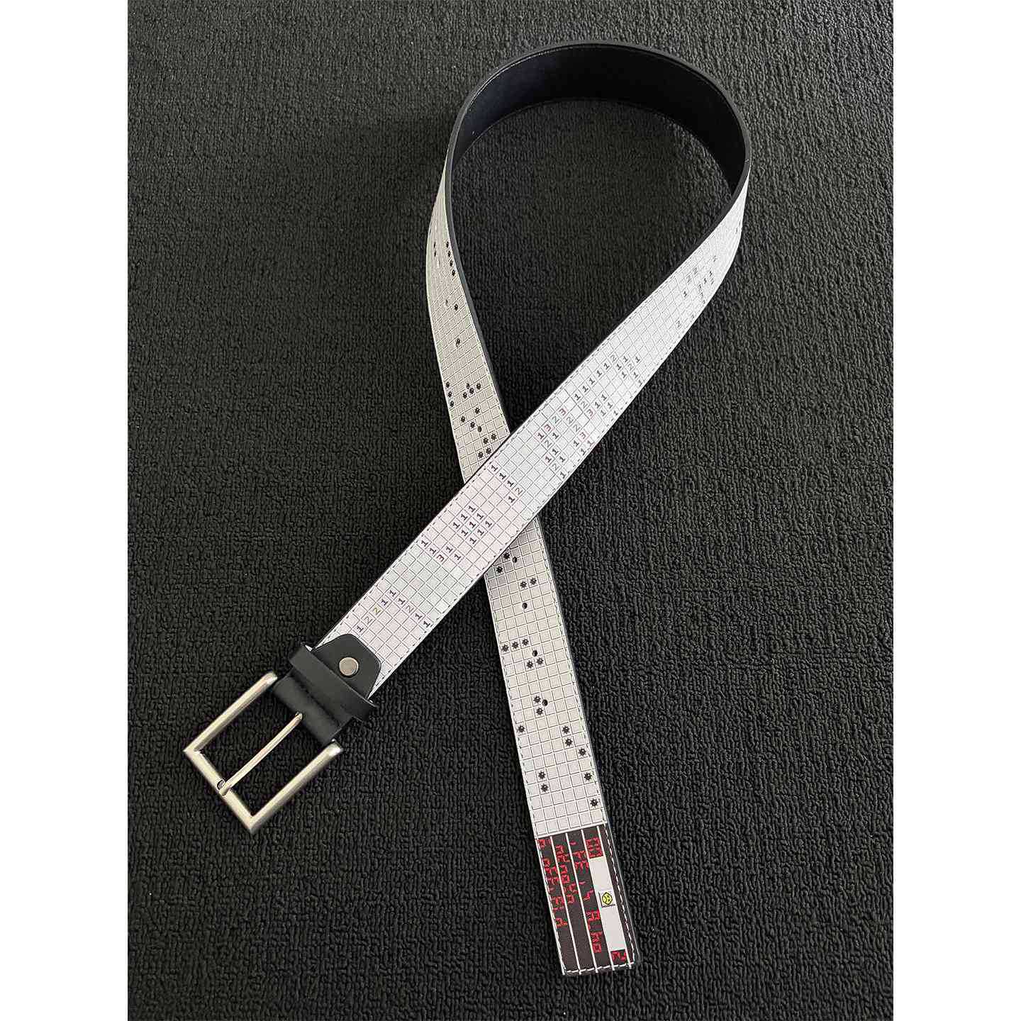 Men's Punk Style Belt With Zinc Alloy Pin Buckle Featuring Printing Surface Finish