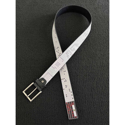 Men's Punk Style Belt With Zinc Alloy Pin Buckle Featuring Printing Surface Finish