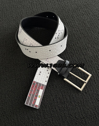 Men's Punk Style Belt With Zinc Alloy Pin Buckle Featuring Printing Surface Finish