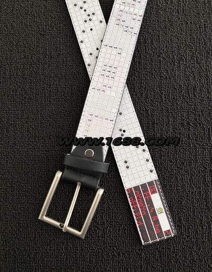 Men's Punk Style Belt With Zinc Alloy Pin Buckle Featuring Printing Surface Finish