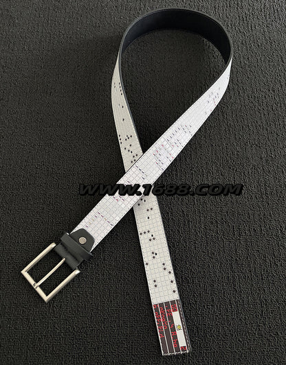 Men's Punk Style Belt With Zinc Alloy Pin Buckle Featuring Printing Surface Finish