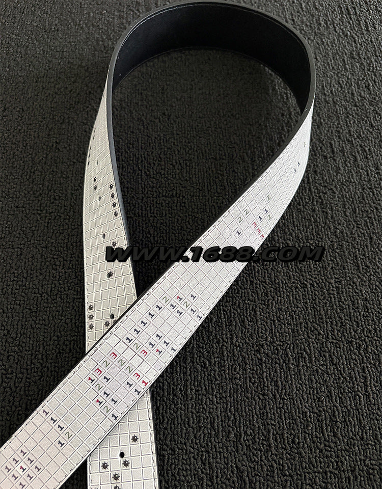 Men's Punk Style Belt With Zinc Alloy Pin Buckle Featuring Printing Surface Finish