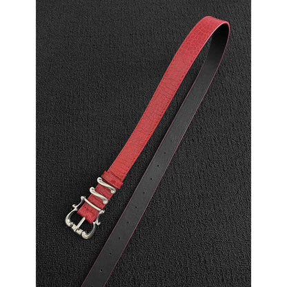 Men's Fashion Crocodile PU Leather Belt With Zinc Alloy Pin Buckle