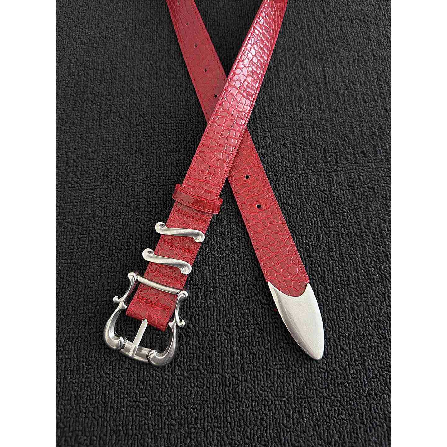 Men's Fashion Crocodile PU Leather Belt With Zinc Alloy Pin Buckle