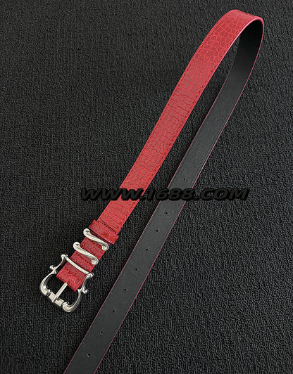 Men's Fashion Crocodile PU Leather Belt With Zinc Alloy Pin Buckle