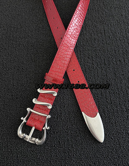 Men's Fashion Crocodile PU Leather Belt With Zinc Alloy Pin Buckle