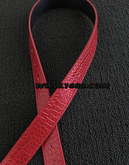 Men's Fashion Crocodile PU Leather Belt With Zinc Alloy Pin Buckle