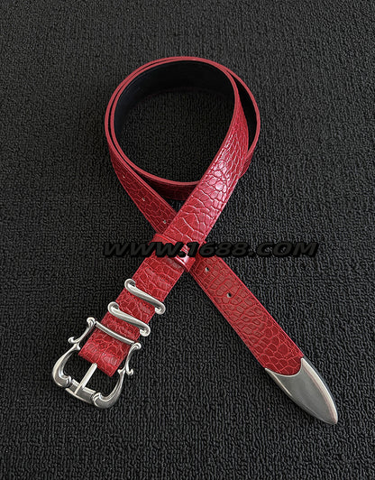 Men's Fashion Crocodile PU Leather Belt With Zinc Alloy Pin Buckle
