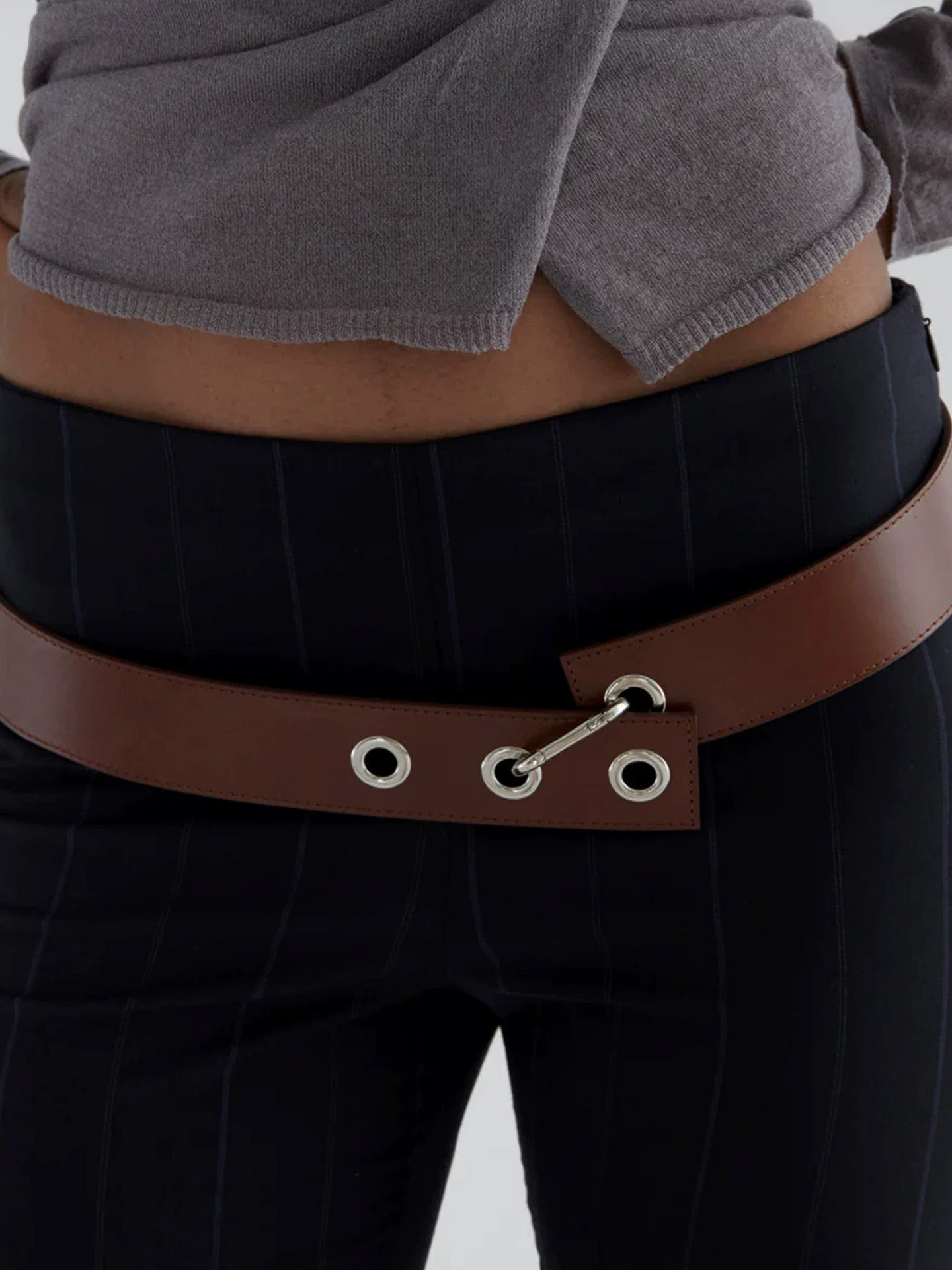 Retro Unisex Fashion Mesh Belt In Dyed Black With Alloy Buckle, Made Of PU Leather