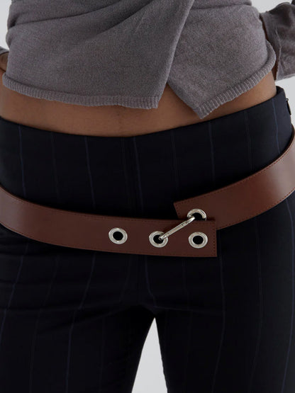 Retro Unisex Fashion Mesh Belt In Dyed Black With Alloy Buckle, Made Of PU Leather