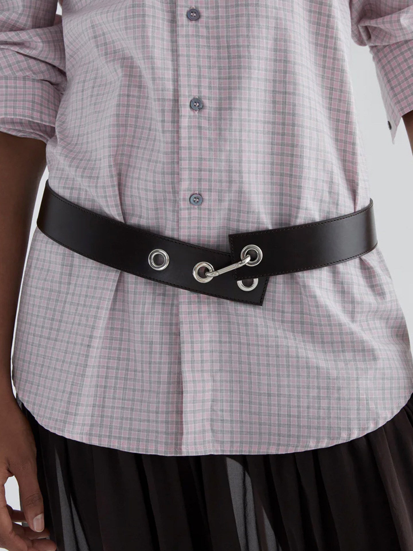 Retro Unisex Fashion Mesh Belt In Dyed Black With Alloy Buckle, Made Of PU Leather