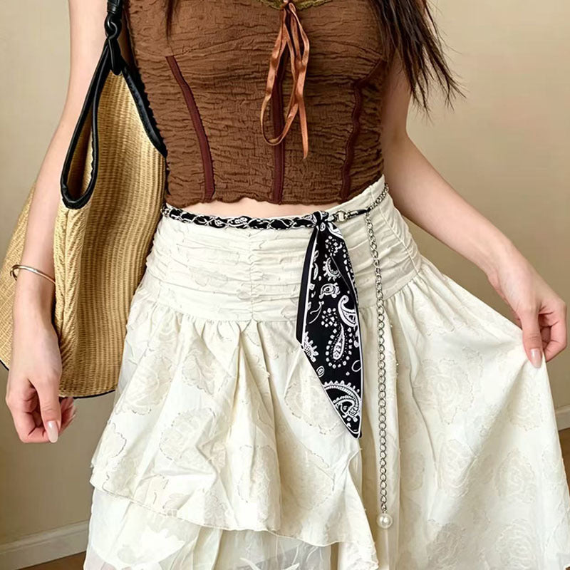 Ethnic Style Women's Tassel Waist Chain In Alloy With Braid Surface Finish
