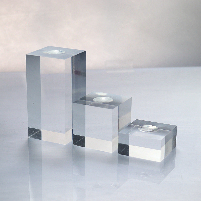 3 Pieces Set Artistic Acrylic Jewelry Rack With Spray Paint Finish For Elegant Display