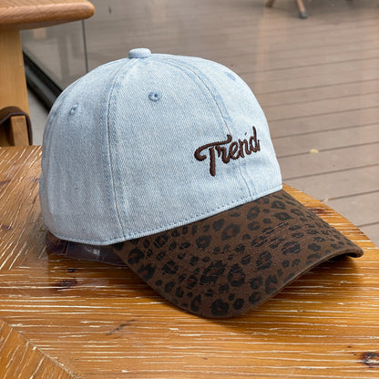Unisex Cowboy Style Baseball Cap With Wide Brim, Breathable Denim Material Featuring Splicing Craft