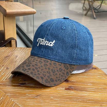 Unisex Cowboy Style Baseball Cap With Wide Brim, Breathable Denim Material Featuring Splicing Craft