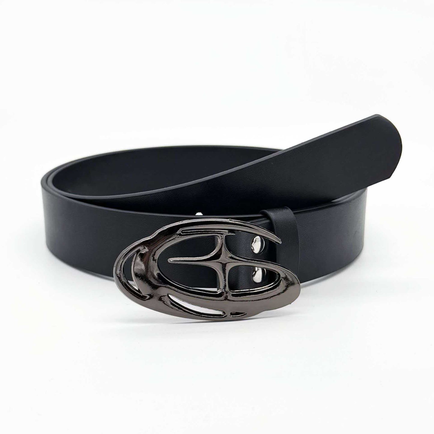 Retro Oval Fashion Belt For Unisex Featuring Smooth Alloy Buckle And Durable PU Leather Material