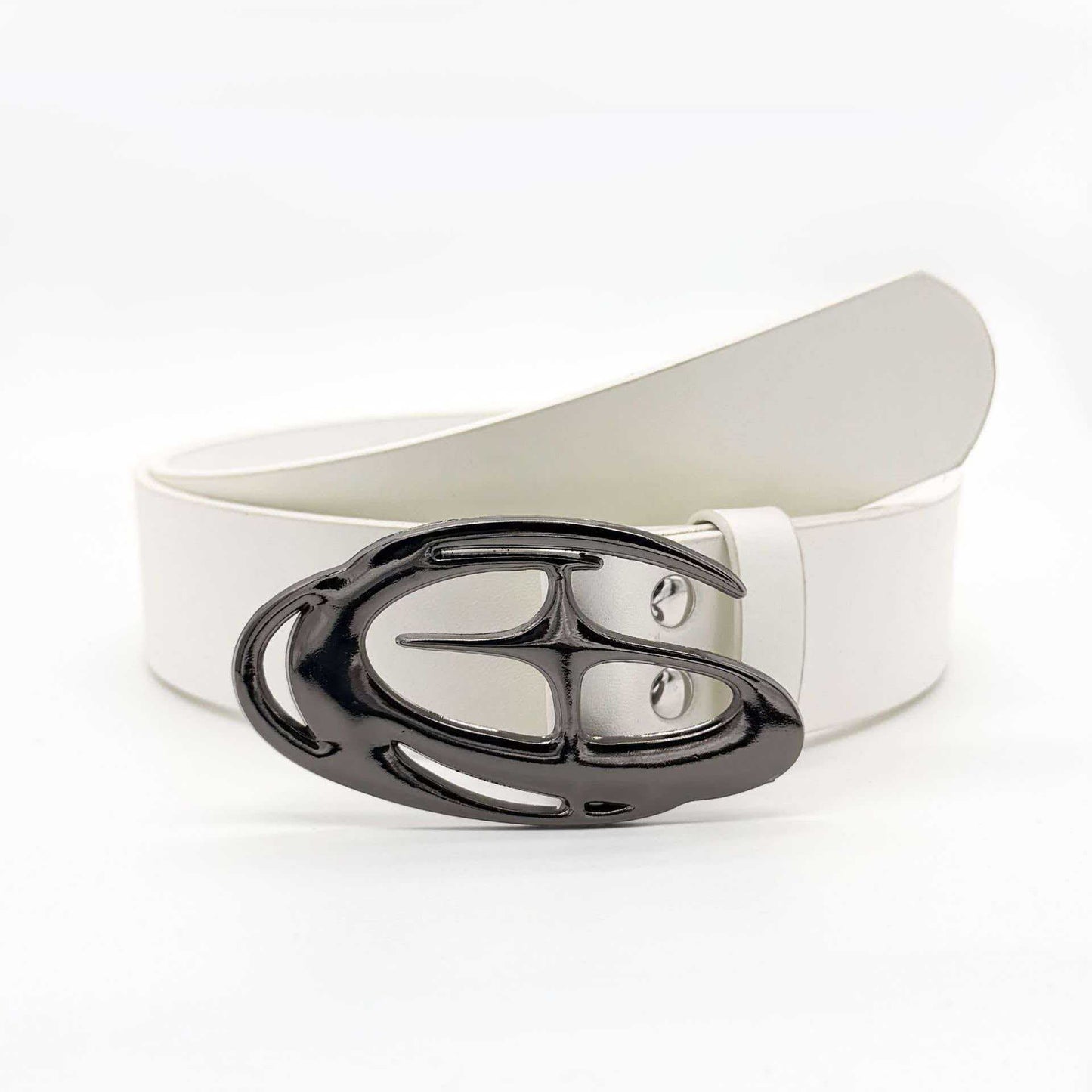 Retro Oval Fashion Belt For Unisex Featuring Smooth Alloy Buckle And Durable PU Leather Material