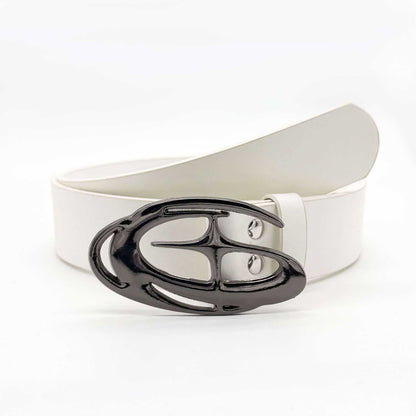 Retro Oval Fashion Belt For Unisex Featuring Smooth Alloy Buckle And Durable PU Leather Material