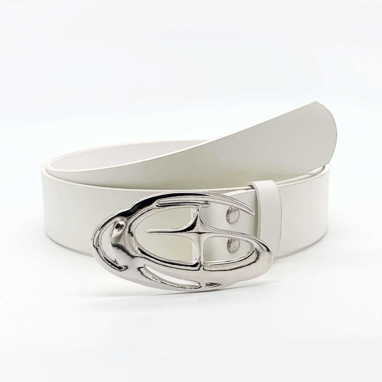 Retro Oval Fashion Belt For Unisex Featuring Smooth Alloy Buckle And Durable PU Leather Material