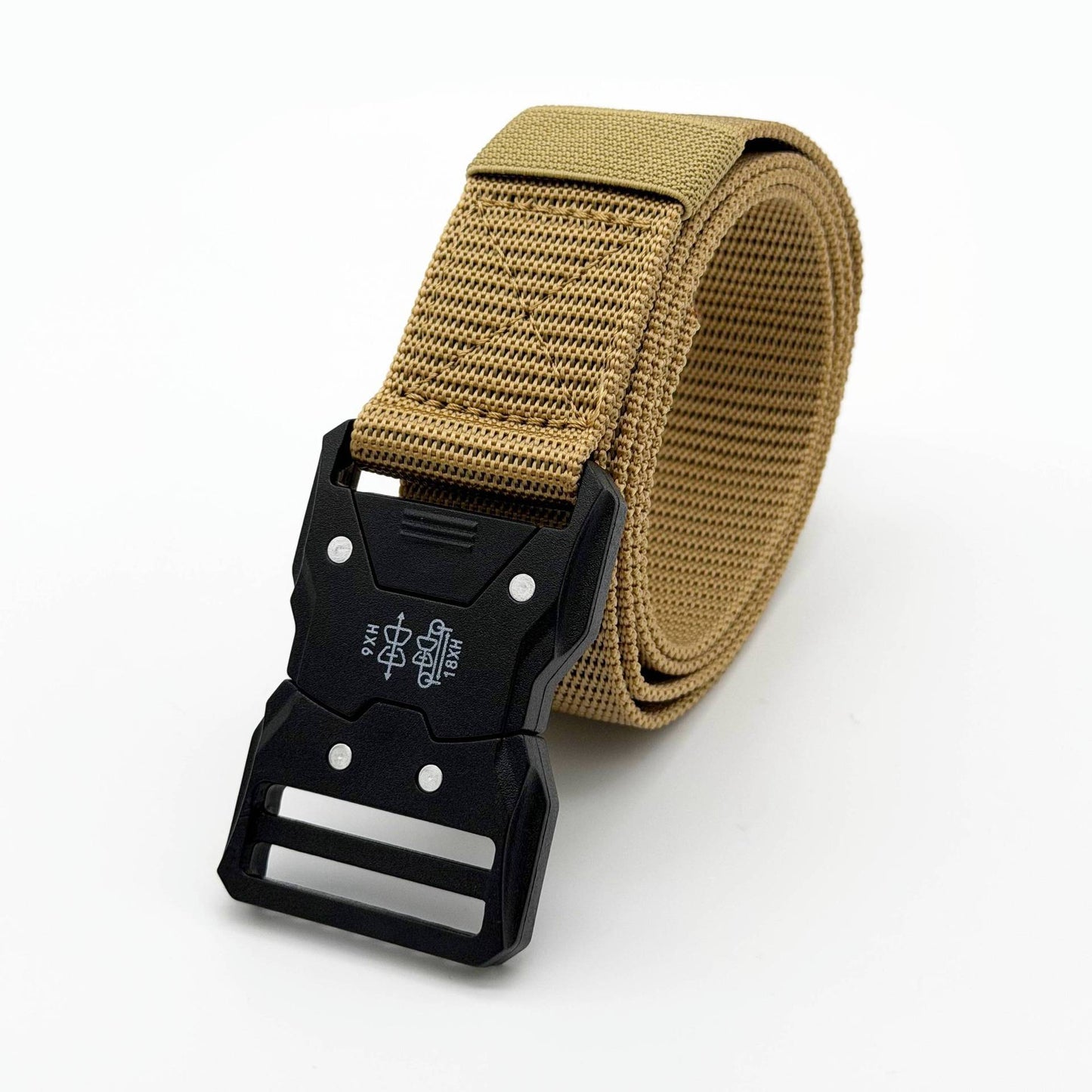 Cowboy Style Tactical Belt With Plastic Buckle, Made Of Braided Polyester In Dyed Black
