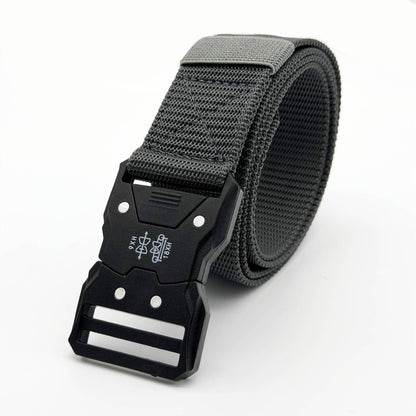 Cowboy Style Tactical Belt With Plastic Buckle, Made Of Braided Polyester In Dyed Black