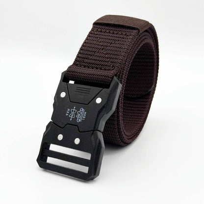 Cowboy Style Tactical Belt With Plastic Buckle, Made Of Braided Polyester In Dyed Black