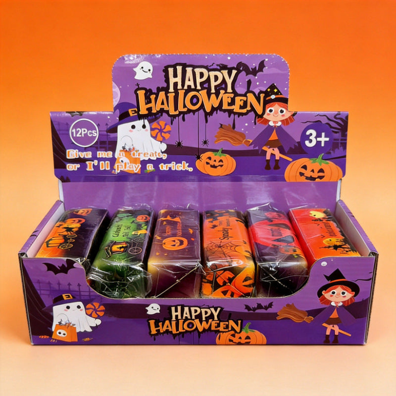 Handmade PU Halloween Pattern Squishy Toy In Cartoon Style, Perfect Stress Relief Toy For Halloween