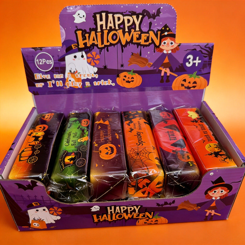Handmade PU Halloween Pattern Squishy Toy In Cartoon Style, Perfect Stress Relief Toy For Halloween