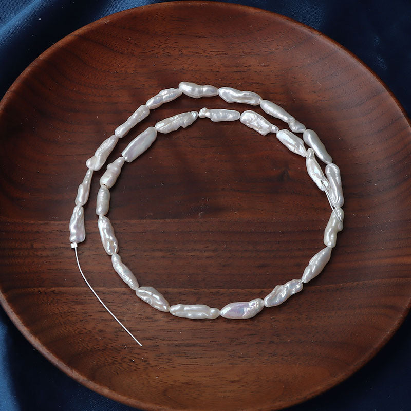 DIY Loose Freshwater Pearls For Pipa In Natural White, 4-5mm Baroque Style Baroque Shape