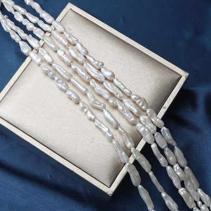 DIY Loose Freshwater Pearls For Pipa In Natural White, 4-5mm Baroque Style Baroque Shape