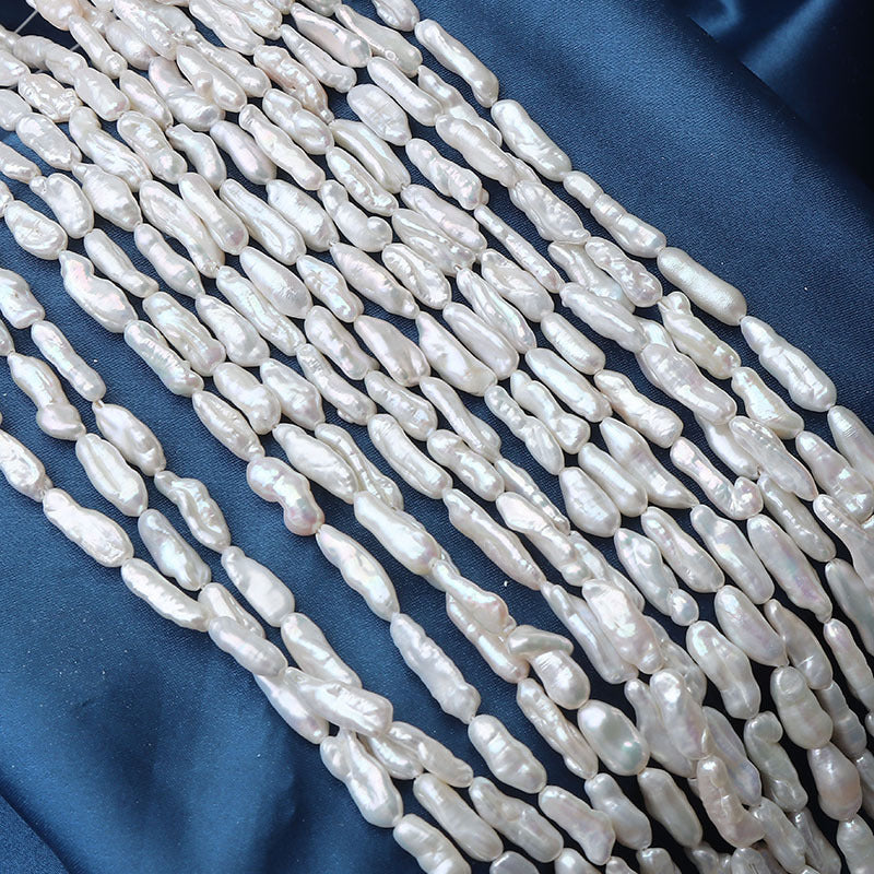 DIY Loose Freshwater Pearls For Pipa In Natural White, 4-5mm Baroque Style Baroque Shape