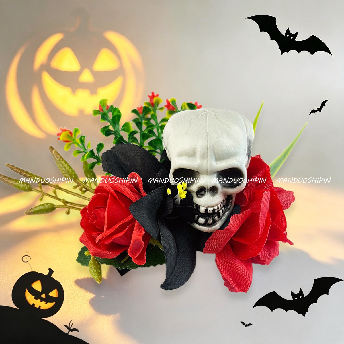 Skull Hair Claws Hairpin For Women Made Of Durable Plastic, Perfect Halloween Accessory