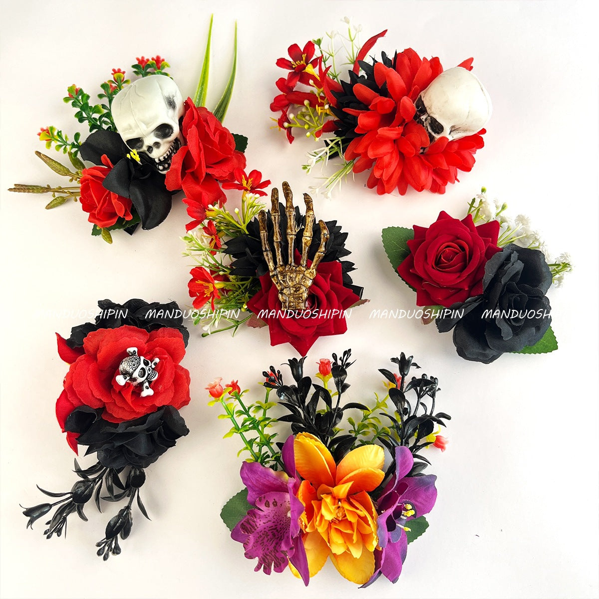 Skull Hair Claws Hairpin For Women Made Of Durable Plastic, Perfect Halloween Accessory
