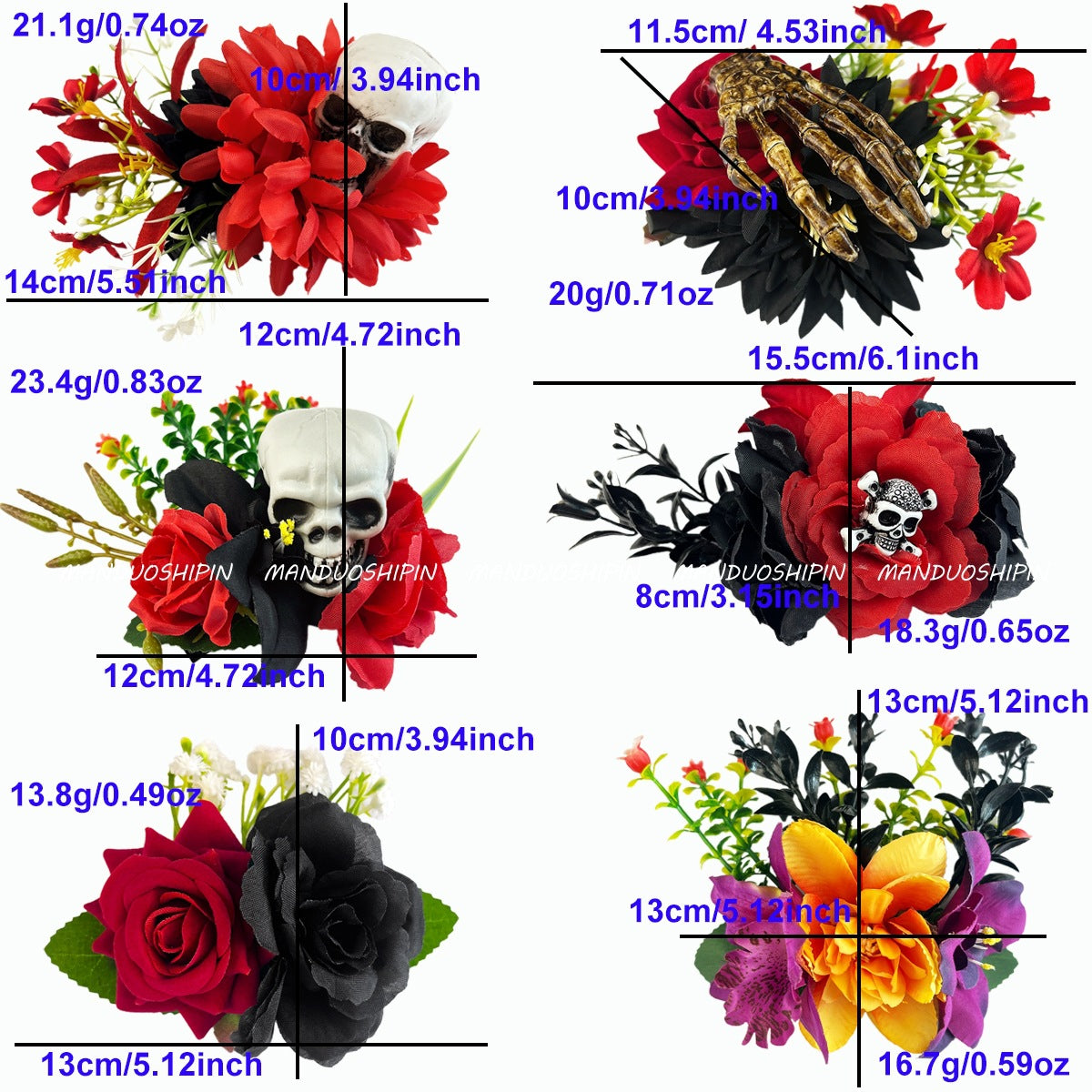 Skull Hair Claws Hairpin For Women Made Of Durable Plastic, Perfect Halloween Accessory