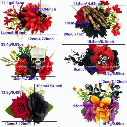 Skull Hair Claws Hairpin For Women Made Of Durable Plastic, Perfect Halloween Accessory