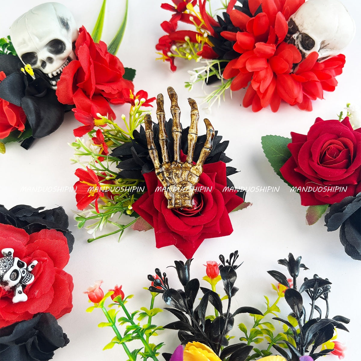 Skull Hair Claws Hairpin For Women Made Of Durable Plastic, Perfect Halloween Accessory