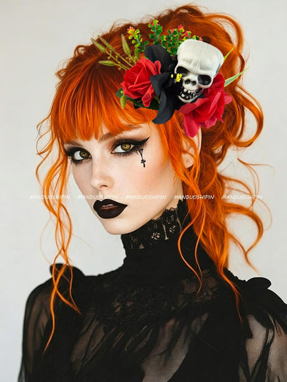 Skull Hair Claws Hairpin For Women Made Of Durable Plastic, Perfect Halloween Accessory