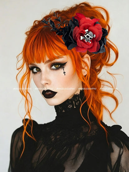 Skull Hair Claws Hairpin For Women Made Of Durable Plastic, Perfect Halloween Accessory